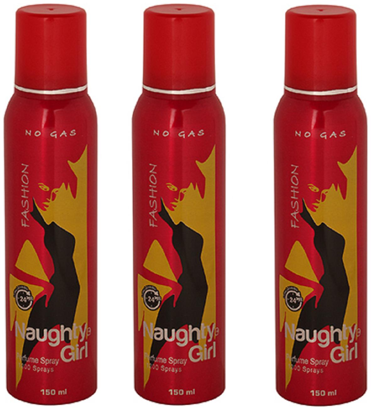 

Naughty Girl FASHION No Gas Perfume Spray for Women Pack of 3 (150ml each)