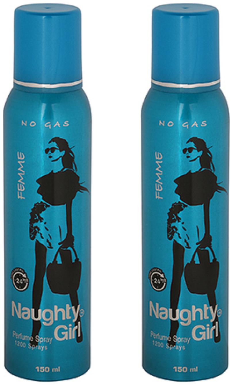 

Naughty Girl FEMME No Gas Perfume Spray for Women Pack of 2 (150ml each)