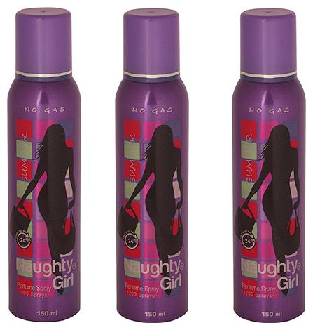 

Naughty Girl SUMMER No Gas Perfume Spray for Women Pack of 3 (150ml each)