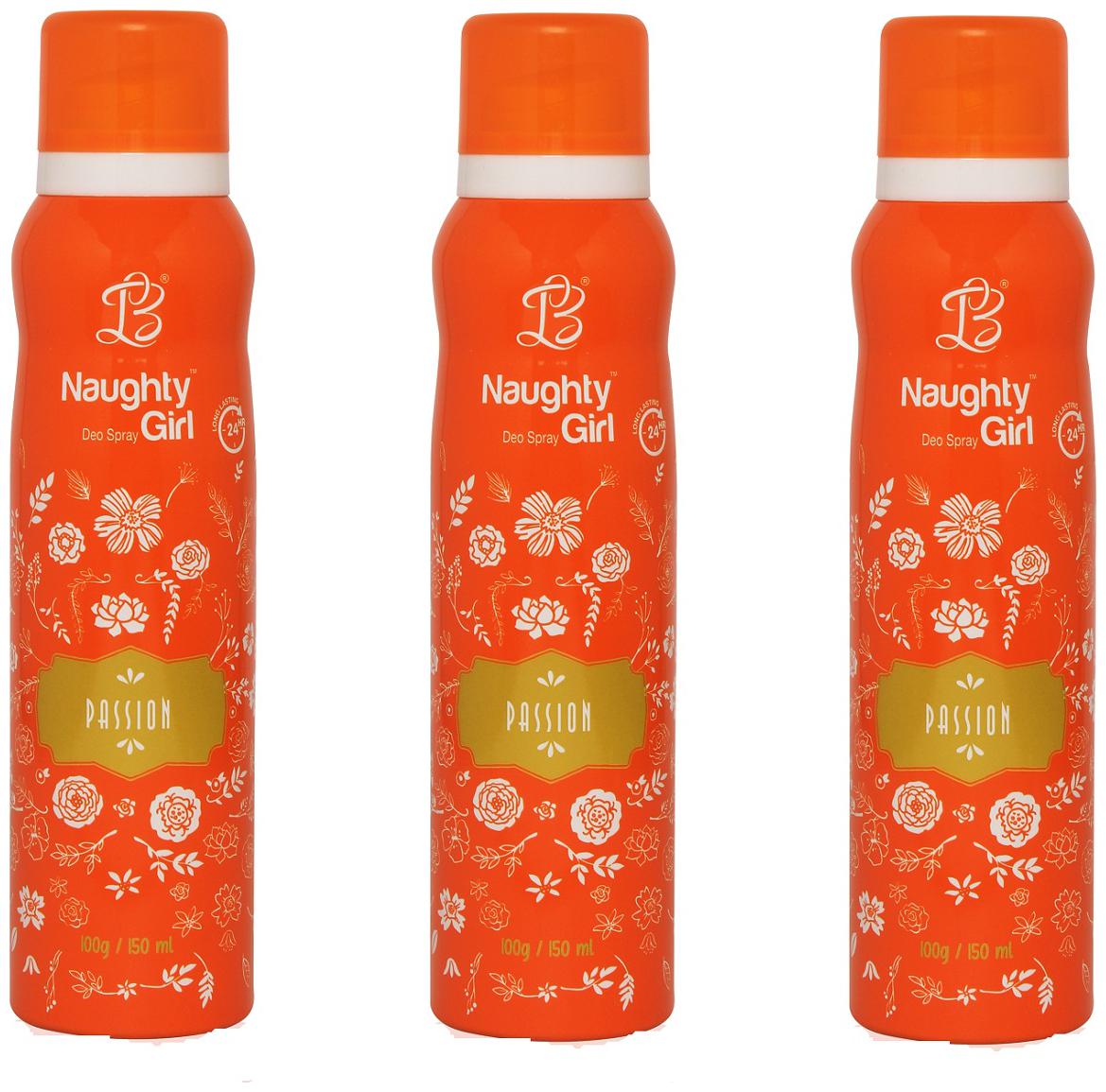 

Naughty Girl PASSION Gas Deodorant for Women Pack of 3 (150ml each)