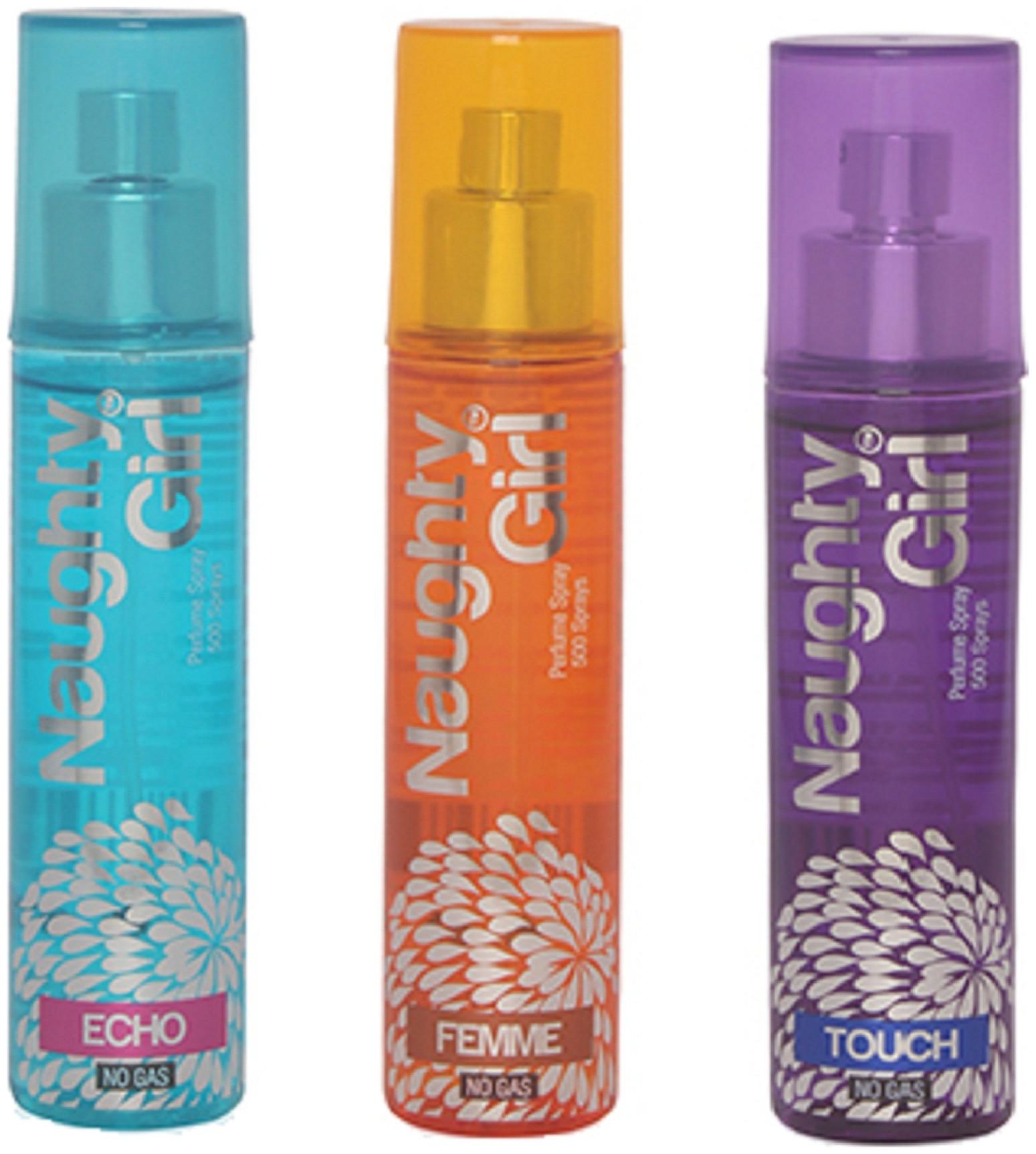 

Naughty Girl ECHO FEMME TOUCH No Gas Perfume Spray for Women (Pack of 3) (60ml each)