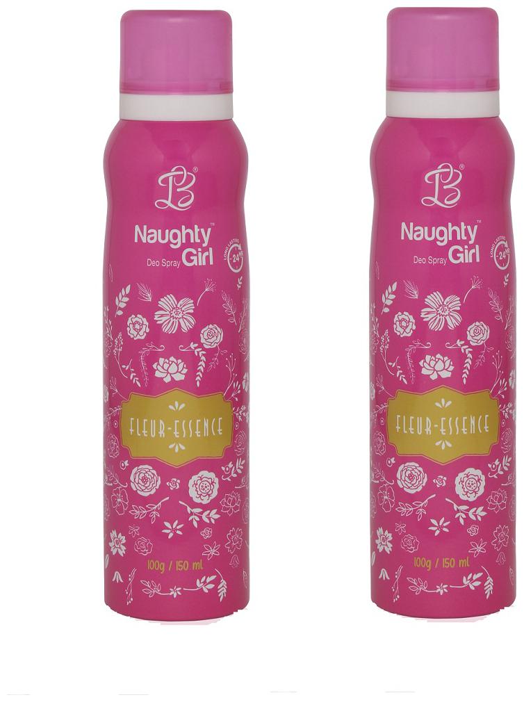 

Naughty Girl FLEUR ESSENCE Gas Deodorant for Women Pack of 2 (150ml each)