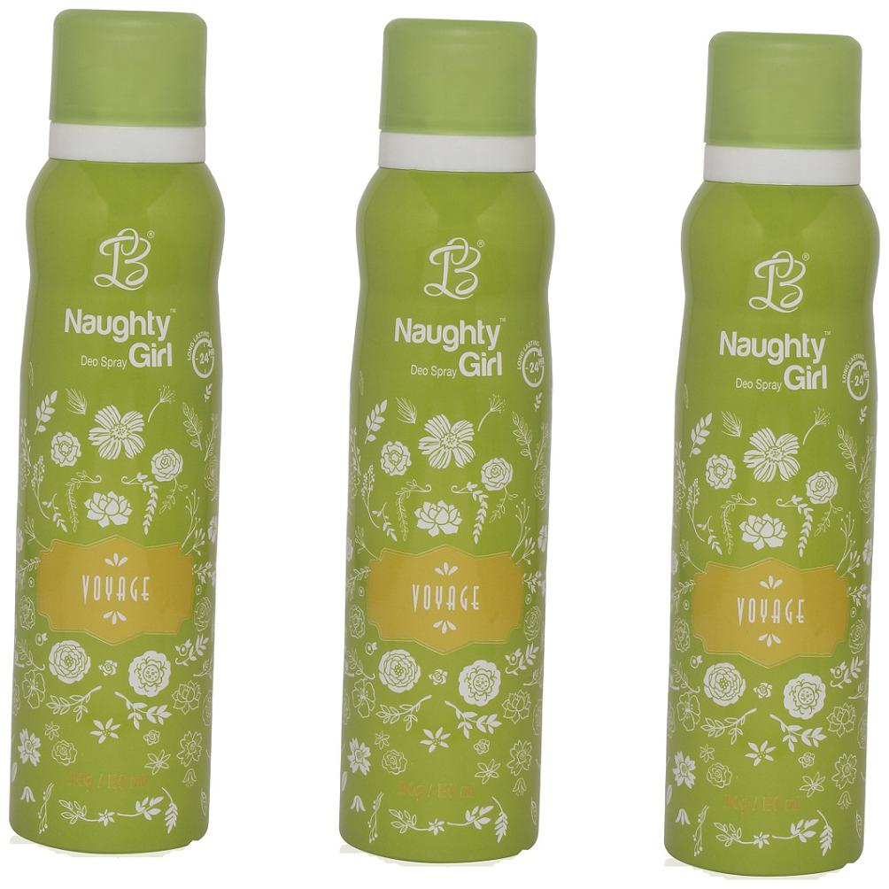 

Naughty Girl VOYAGE Gas Deodorant for Women Pack of 3 (150ml each)