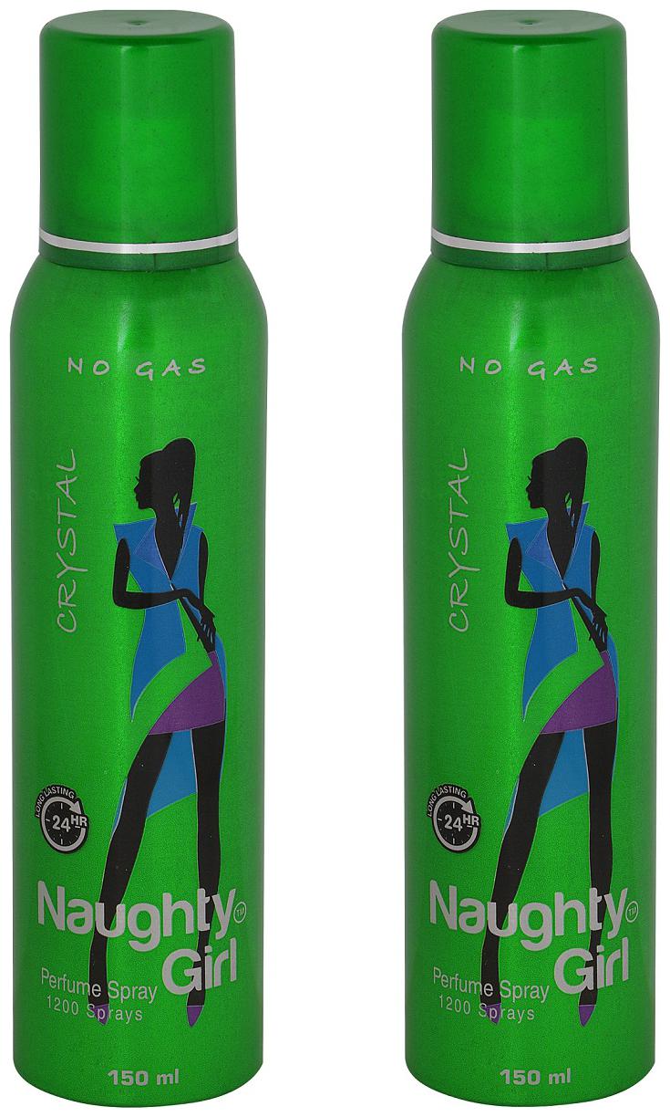 

Naughty Girl CRYSTAL No Gas Perfume Spray for Women Pack of 2 (150ml each)