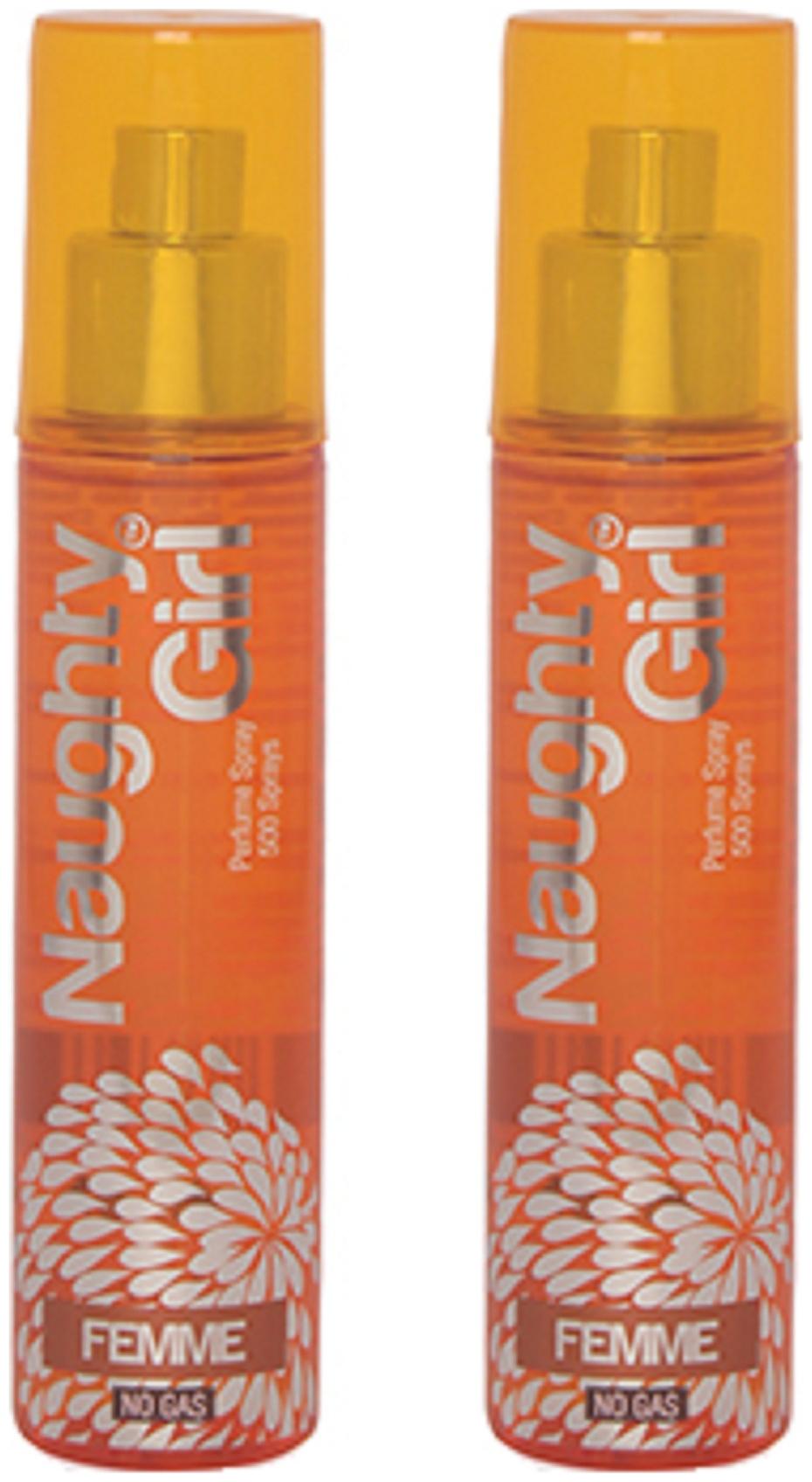 

Naughty Girl FEMME No Gas Perfume Spray for Women Pack of 2 (60ml each)