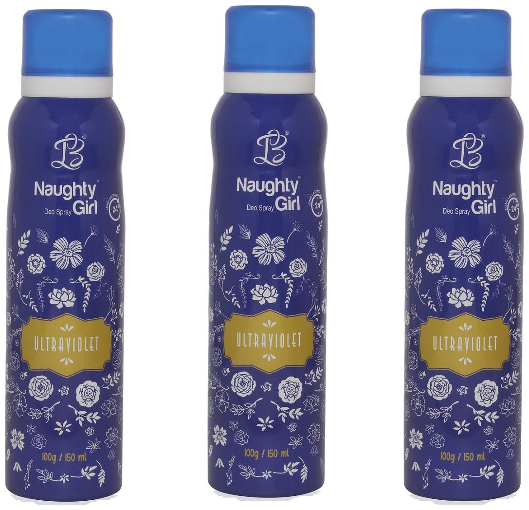 

Naughty Girl ULTRAVOILET Gas Deodorant for Women Pack of 3 (150ml each)