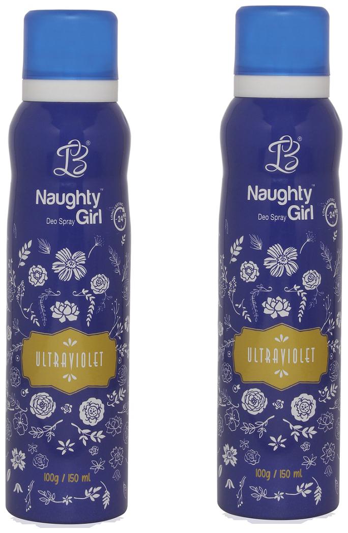 

Naughty Girl ULTRAVOILET Gas Deodorant for Women Pack of 2 (150ml each)