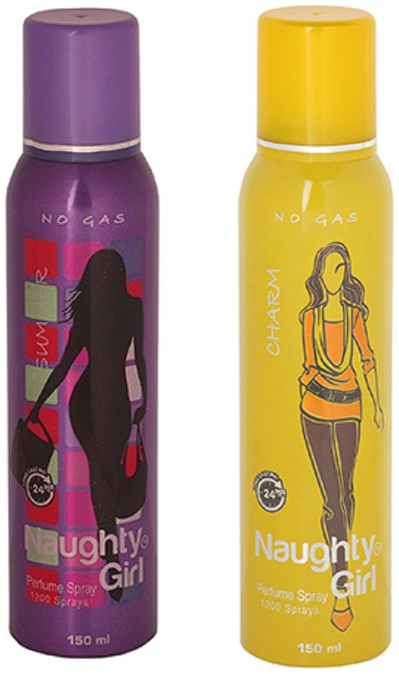 

Naughty Girl SUMMER CHARM No Gas Perfume Spray for Women (Pack of 2) (150ml each)