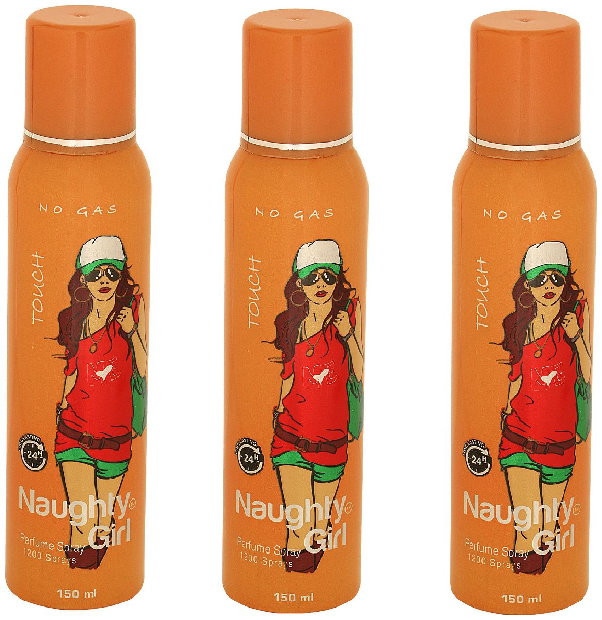 

Naughty Girl TOUCH No Gas Perfume Spray for Women Pack of 3 (150ml each)