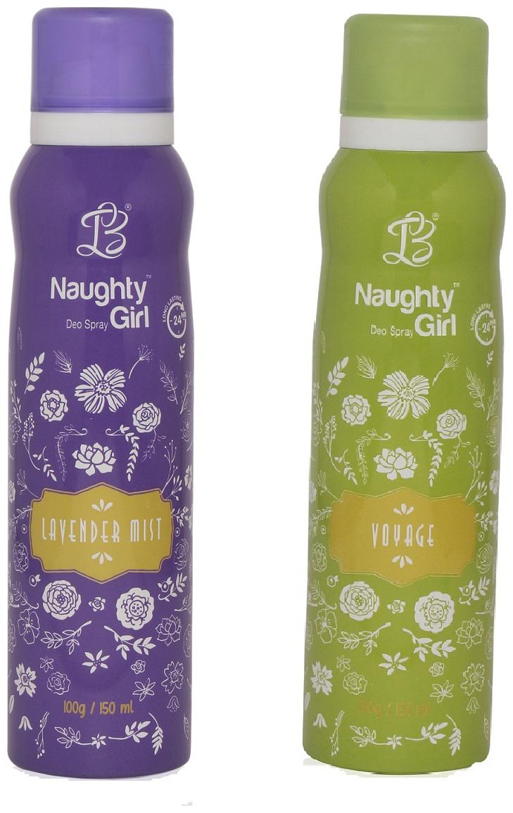 

Naughty Girl LAVENDER MIST VOYAGE Gas Deodorant for Women (Pack of 2) (150ml each)