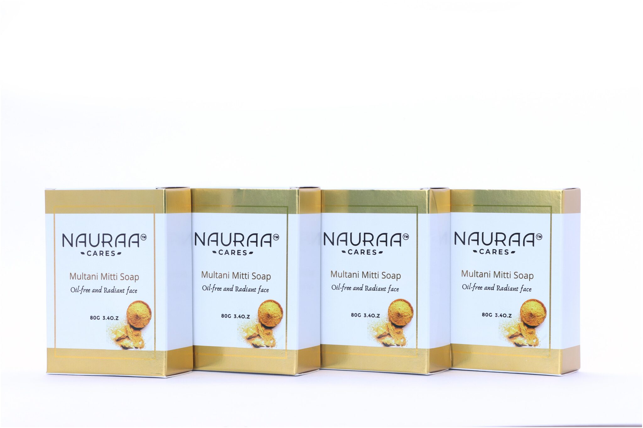 

Nauraa Cares Multanimitti Natural Handmade Bathing Soap Bar 80 g (Pack of 4)