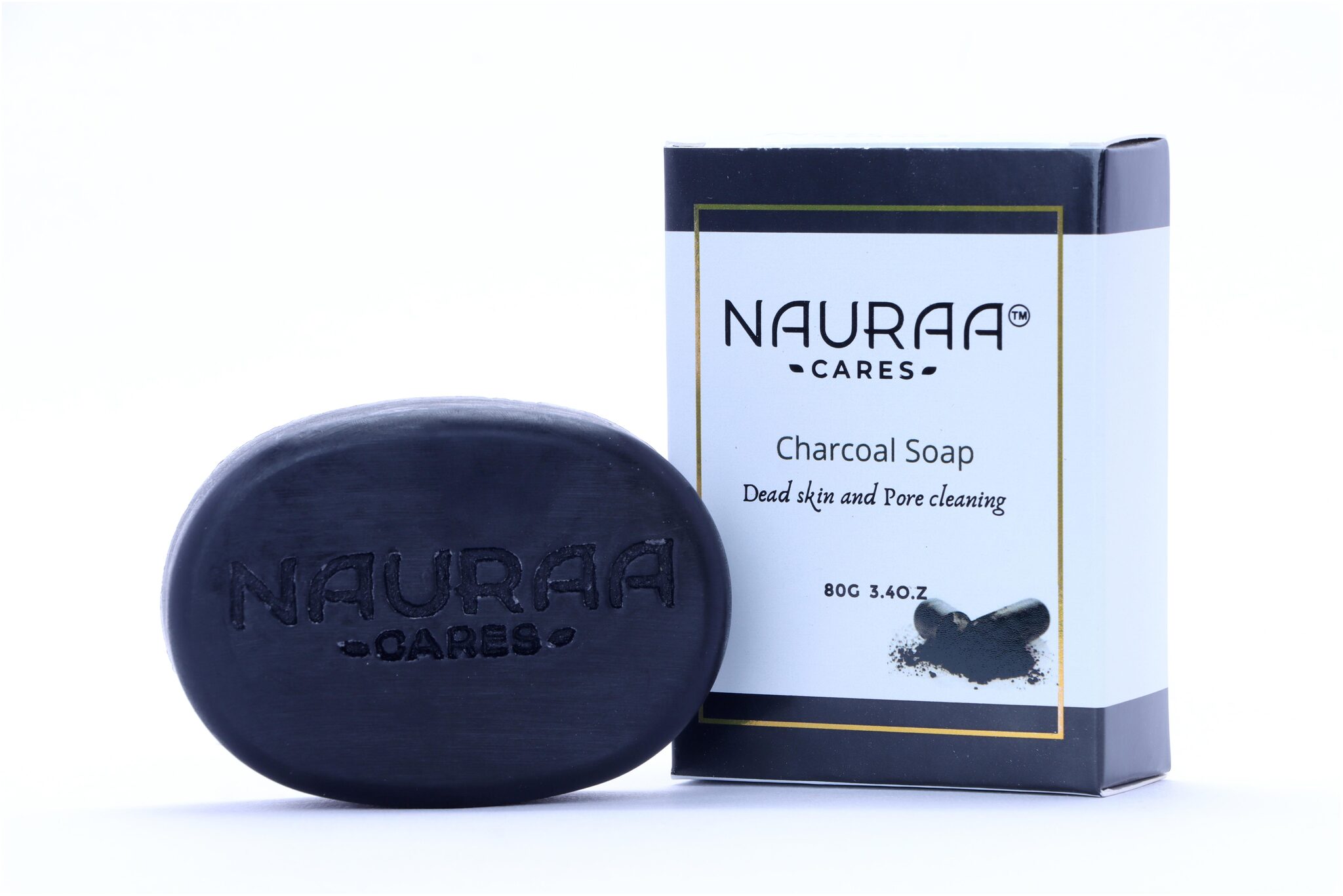 

Nauraa Cares Charcoal Natural Handmade Bathing Soap Bar 80 g (Pack of 1)