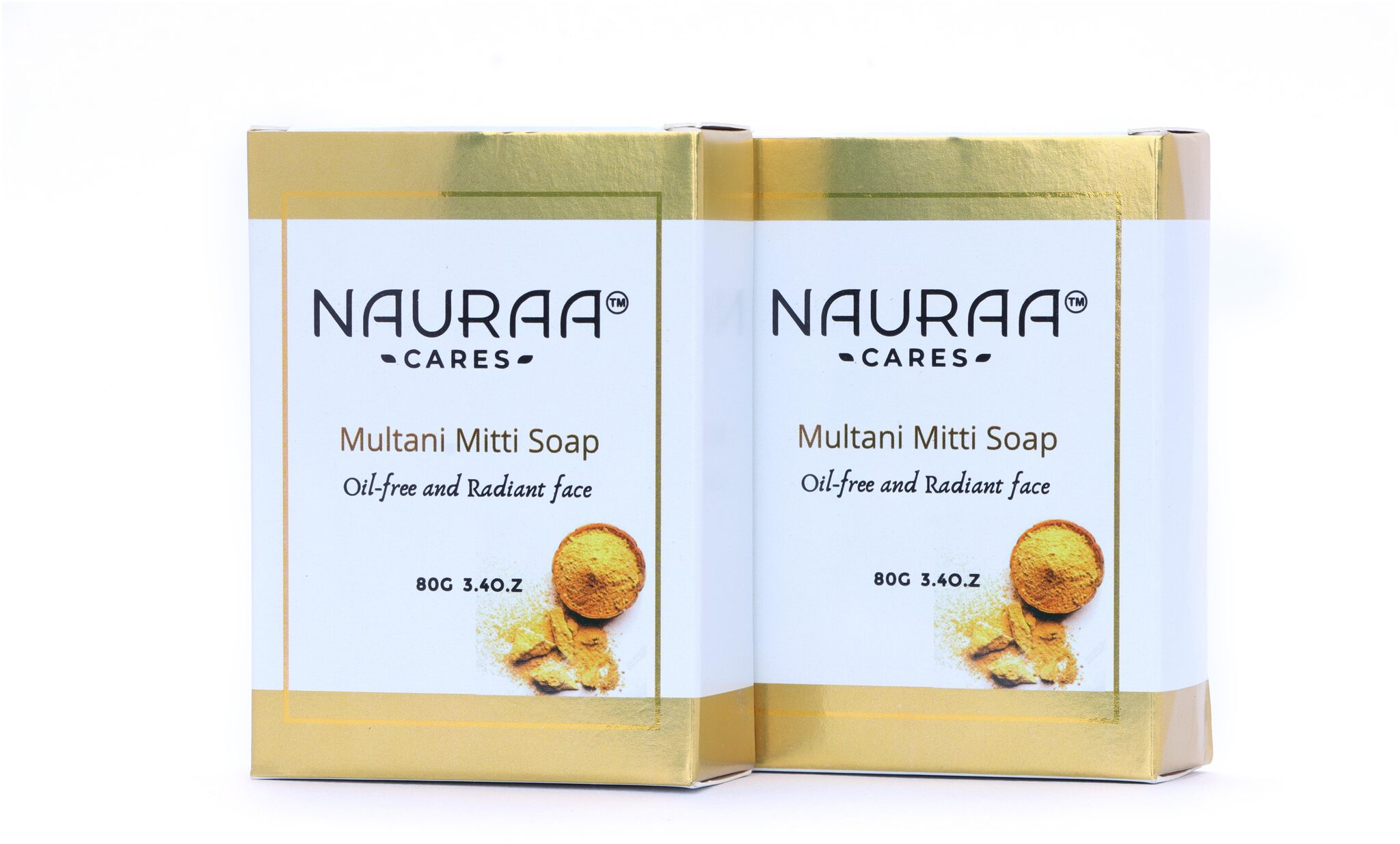 

Nauraa Cares Multanimitti Natural Handmade Bathing Soap Bar 80 g (Pack of 2)