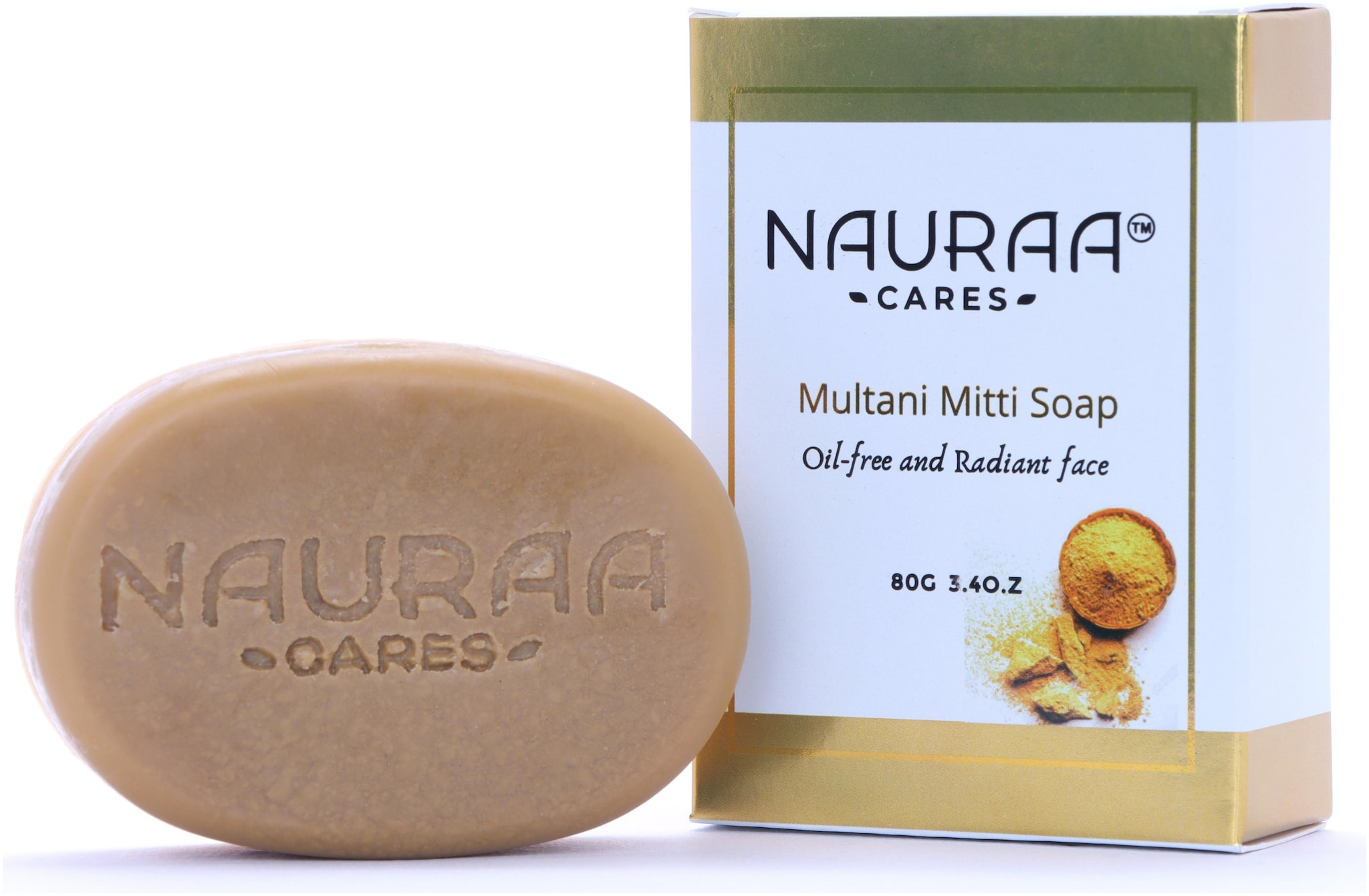 

Nauraa Cares Multanimitti Natural Handmade Bathing Soap Bar 80 g (Pack of 1)