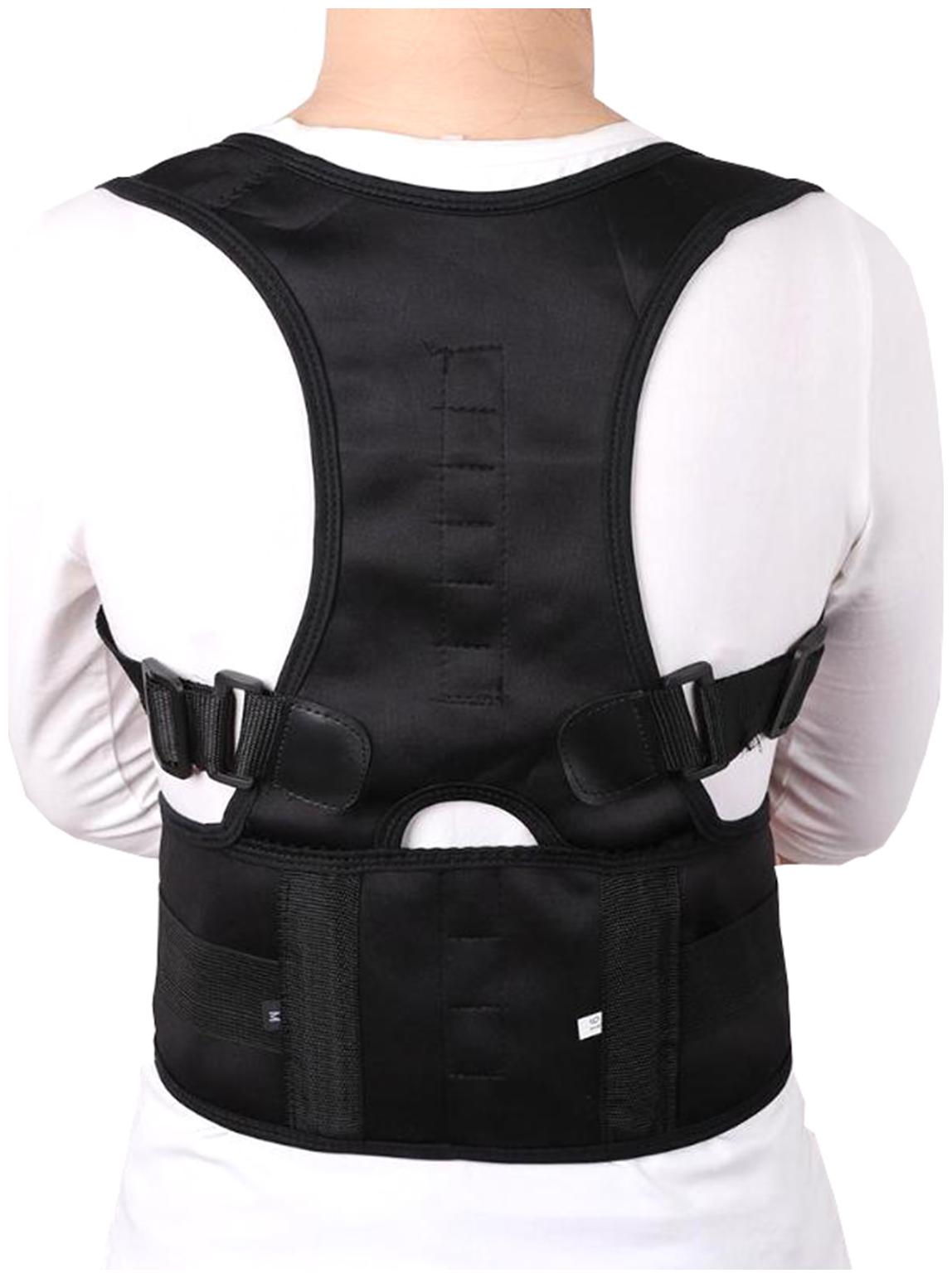 

Neoprene Magnetic Lumbar Back Support Brace Corrects Slouching Eases Pain Energizing Posture Align Your Spine Bone Correction Care pine Aligner muscle Strain Relief Belt