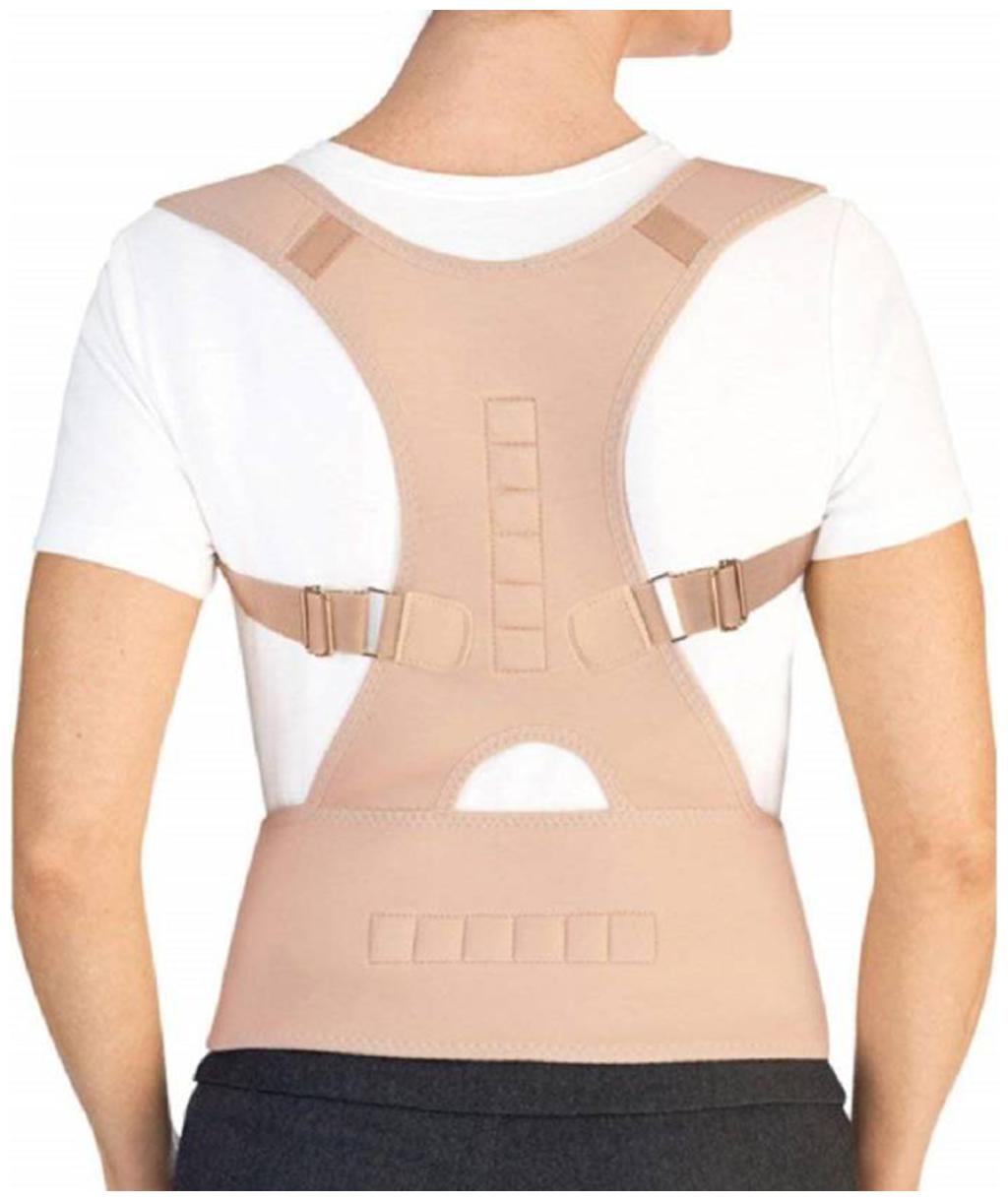 

Neoprene Magnetic Lumbar Back Support Brace Corrects Slouching Eases Pain Energizing Posture Align Your Spine Bone Correction Care pine Aligner muscle Strain Relief Belt