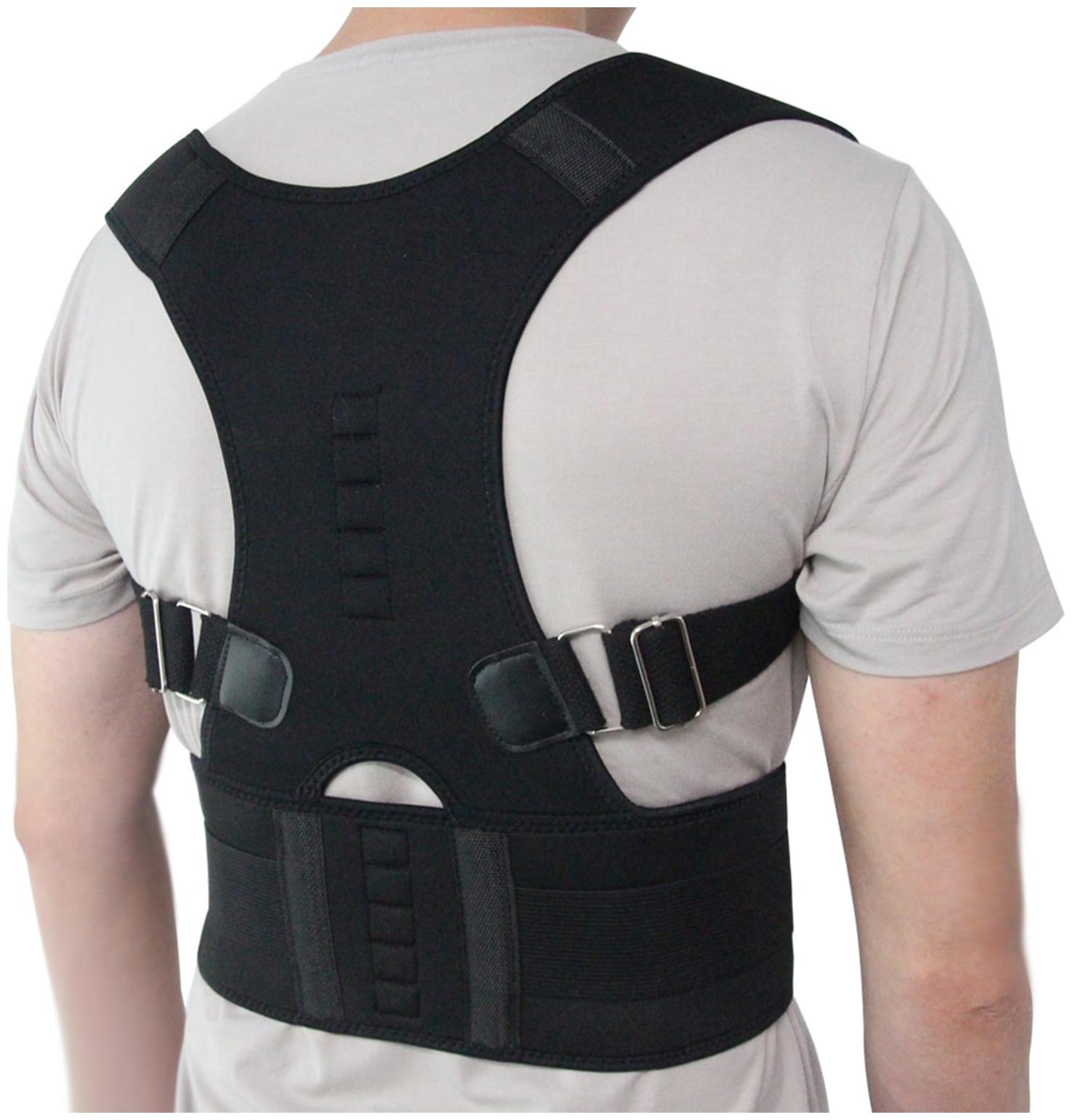 

Neoprene Magnetic Lumbar Back Support Brace Corrects Slouching Eases Pain Energizing Posture Align Your Spine Bone Correction Care pine Aligner muscle Strain Relief Belt