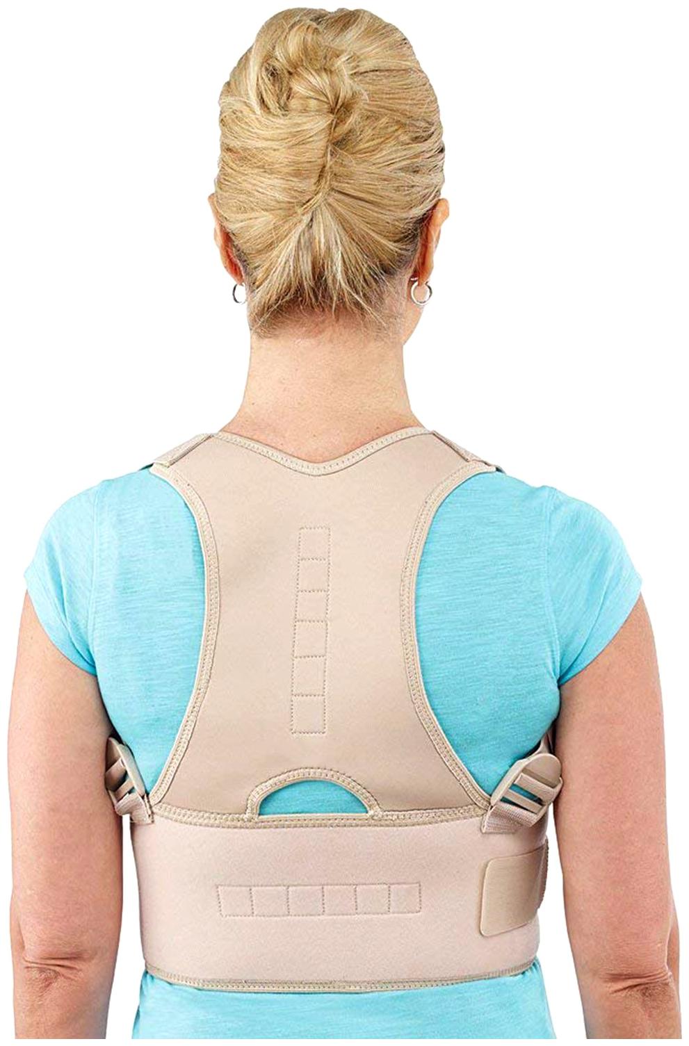 

Neoprene Magnetic Lumbar Back Support Brace Corrects Slouching Eases Pain Energizing Posture Align Your Spine Bone Correction Care pine Aligner muscle Strain Relief Belt