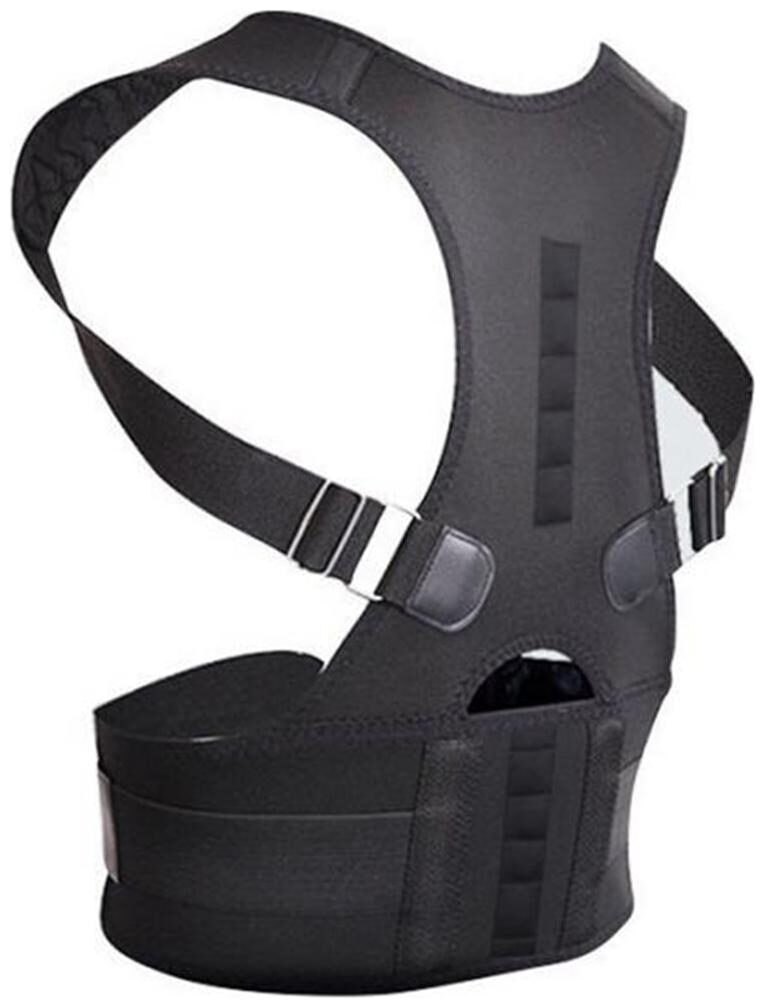 

Neoprene Magnetic Lumbar Back Support Brace Corrects Slouching Eases Pain Energizing Posture Align Your Spine Bone Correction Care pine Aligner muscle Strain Relief Belt