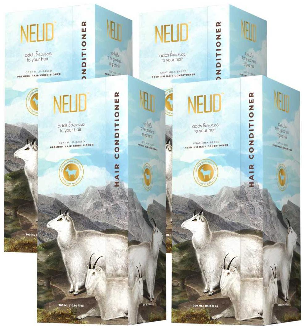 

NEUD Goat Milk Premium Hair Conditioner for Men Women - 4 Packs (300ml Each)