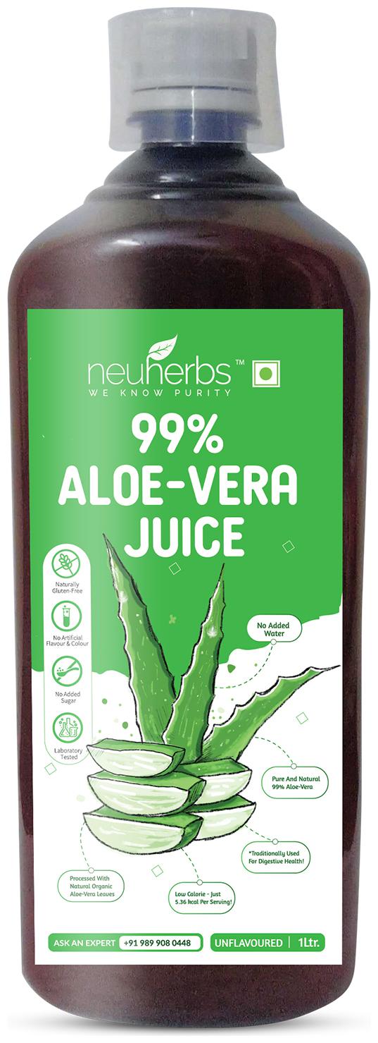 

Neuherbs 99 9 Pure Aloe Vera Juice (with Pulp) Fiber - (No Added Sugar) All-Rounder Juice for Skin and Hair 1 L