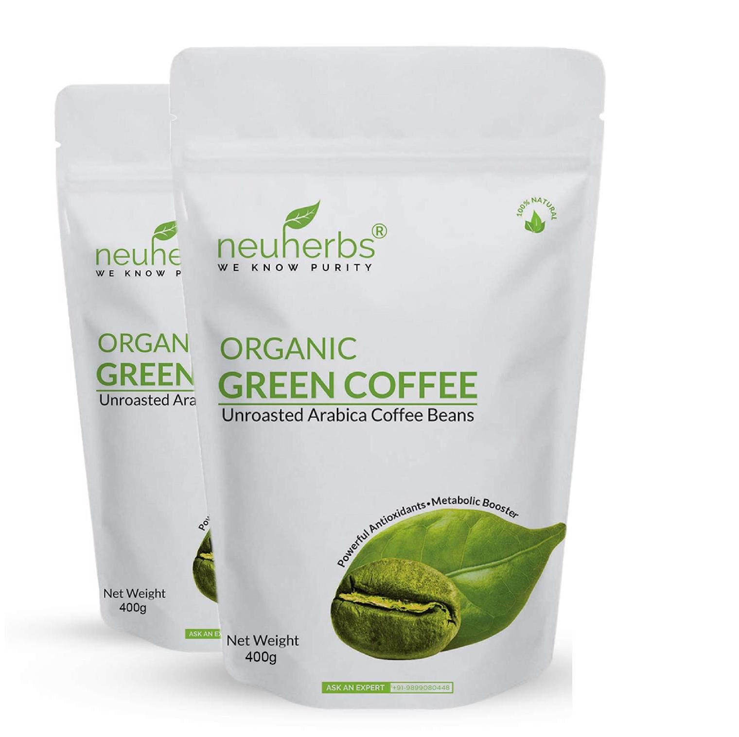 

Neuherbs Green Coffee Beans 400g each (Pack of 2)