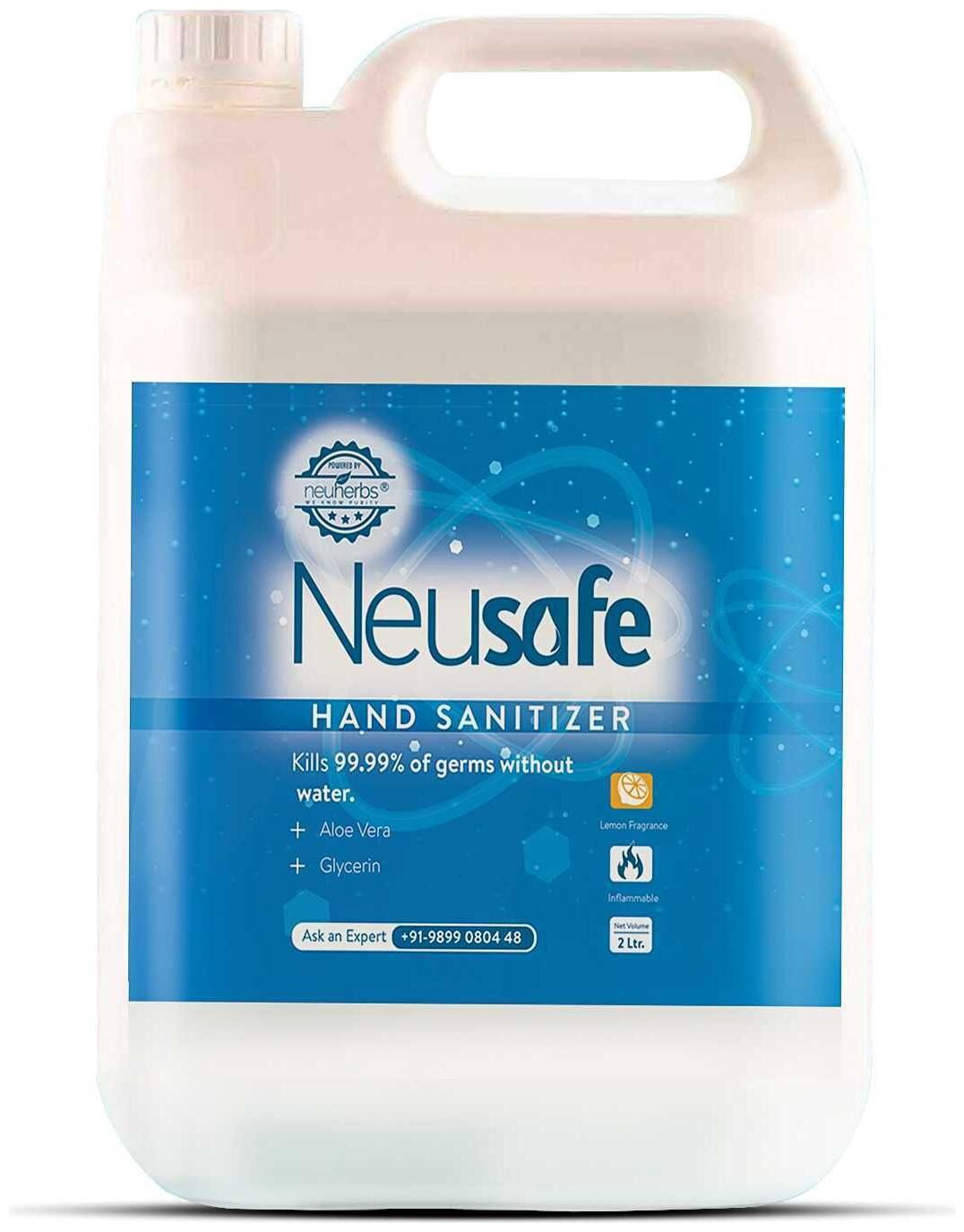 

Neusafe Alcohol Based Germ Protection Liquid Hand Sanitizer (Lemon Flavour) 2 L