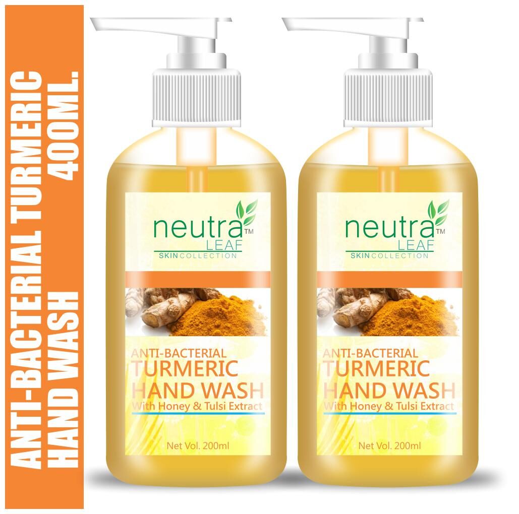 

Neutra Leaf Gentle Liquid Anti-Bacterial Turmeric Hand Wash Kills 99 Germs Triclosan Free Hand Wash 200ml (Pack of 2)