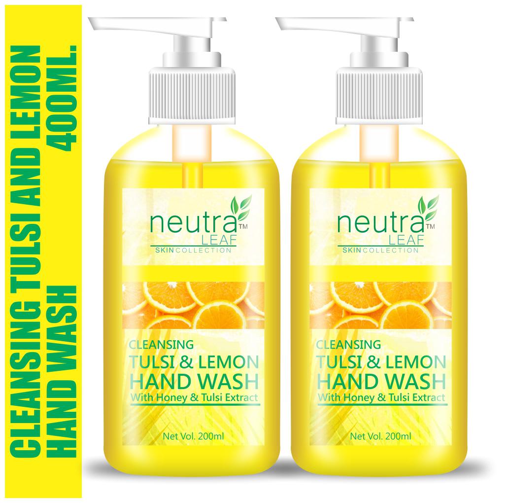 

Neutra Leaf Gentle Liquid Tulsi and Lemon Hand Wash Kills 99 Germs Triclosan Free Hand Wash 200ml (Pack of 2)