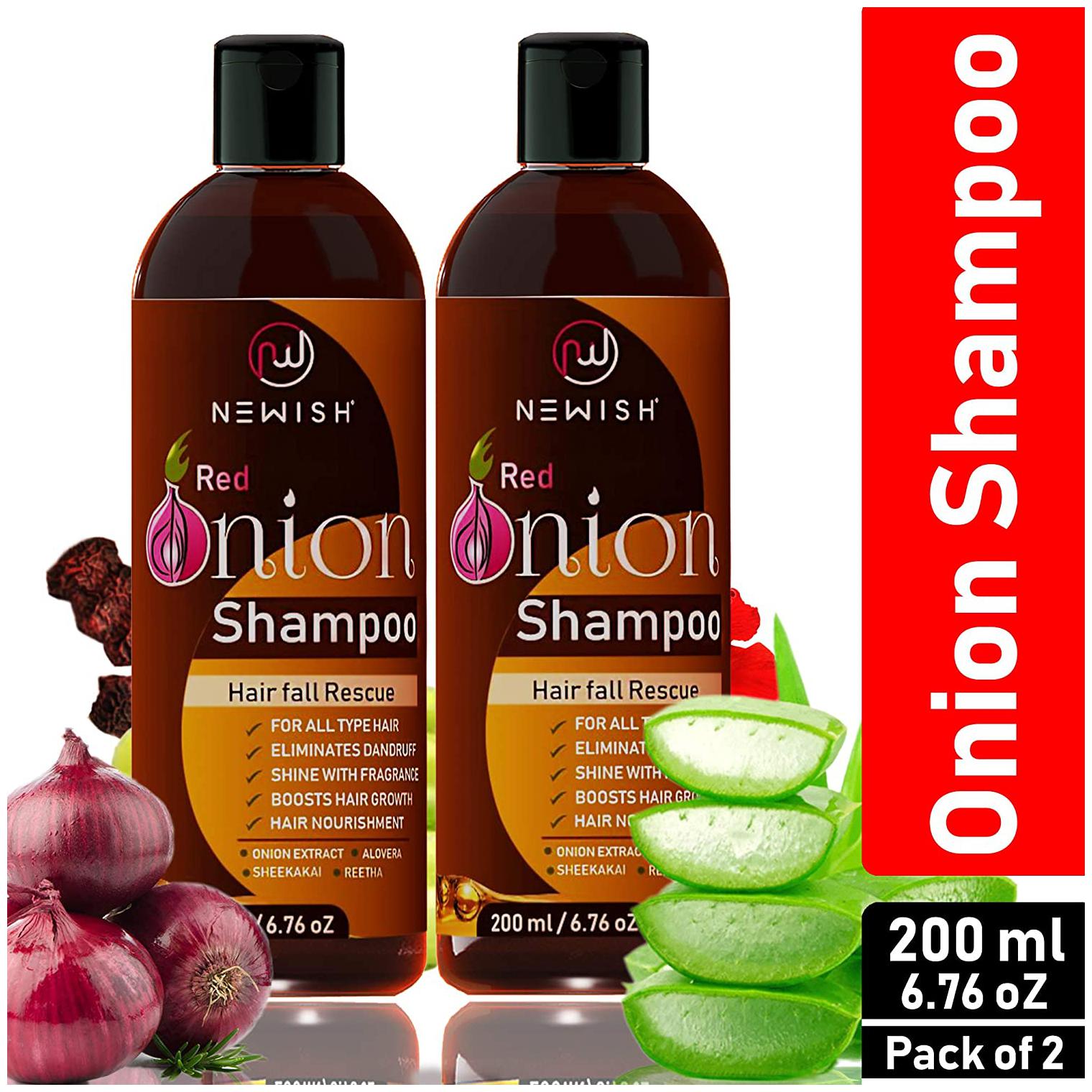 

Newish Red Onion Shampoo For Hair Growth and Hairfall Control (Pack of 2)