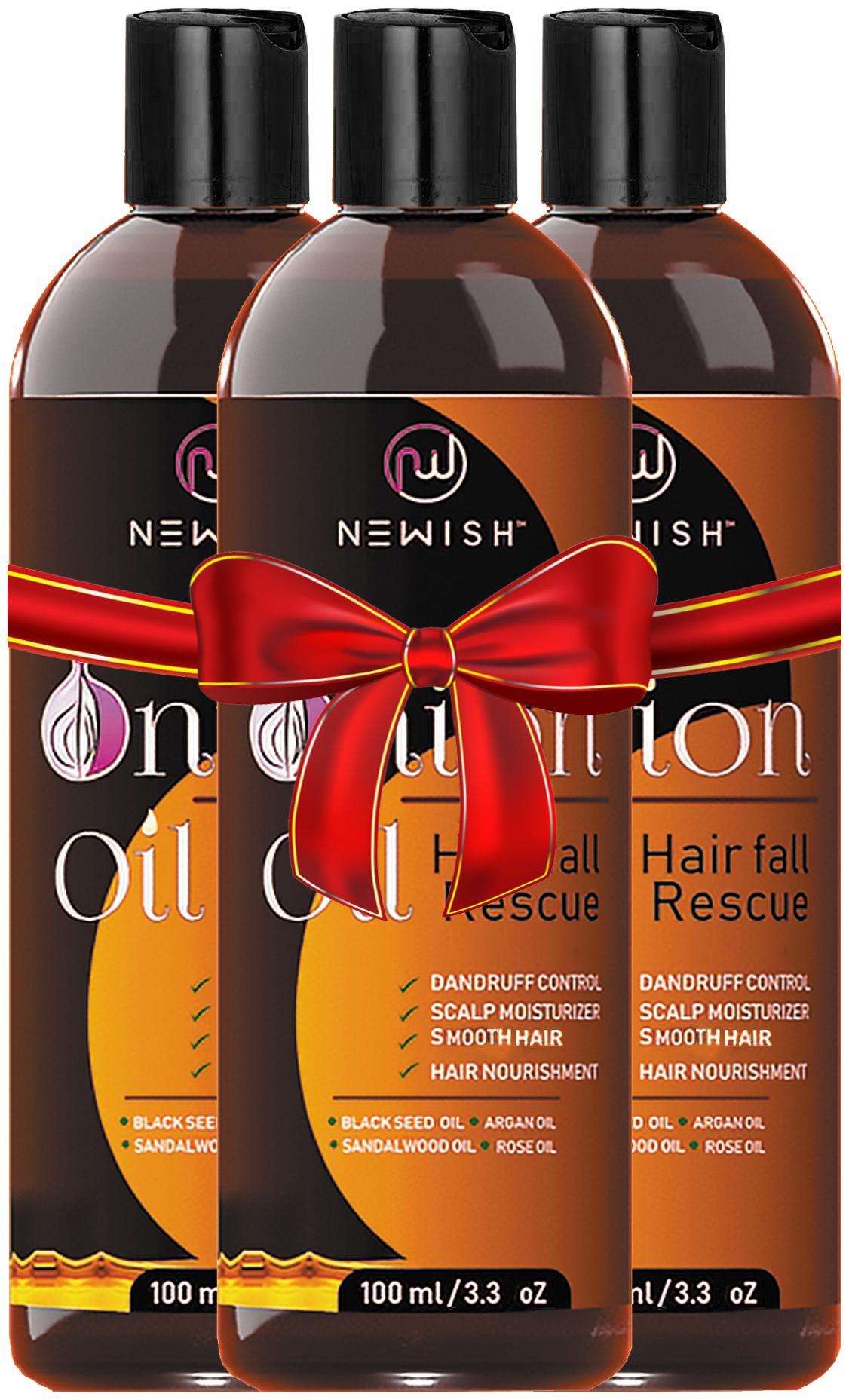 

Newish Red Onion Oil for Hair Regrowth Men Women Essential Oil Nourishing Hair Fall Treatment Control Dandruff 99 9 Success Ratio 100ml (Pack of 3)