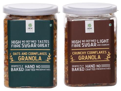 

NewTree Crunchy Cornflakes Granola 275g Oats Cornflakes Granola Breakfast Cereal 350g (Pack of 2)