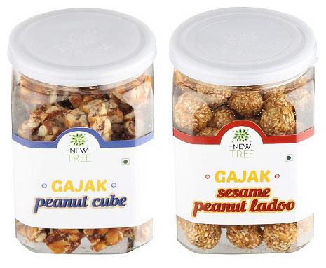 

Newtree Mini Peanut Cube 425g Mini Sesame Peanut Ladoo 375g (Pack of 2)