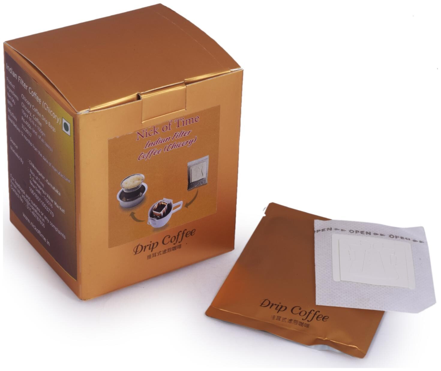 

Nick of Time Indian Arabica Coffee Chicory Drip Bags (Pack of 10)