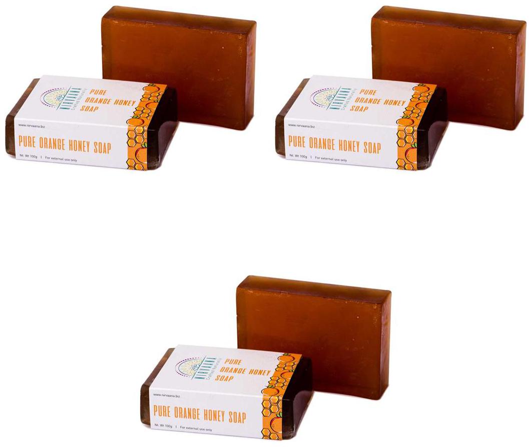 

Nirvaana Handmade Natural Orange Honey Soap 100g (Pack of 3)