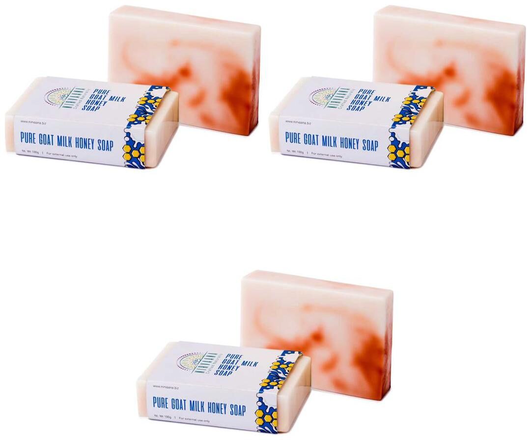 

Nirvaana Handmade Natural GoatMilk Honey Soap 100g (Pack of 3)