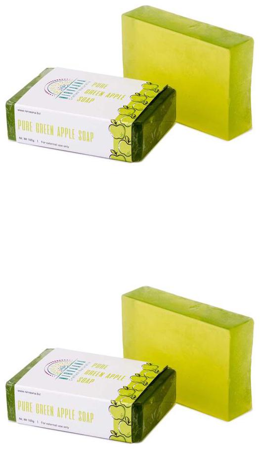 

Nirvaana Handmade Natural Green Apple Soap 100g (Pack of 2)