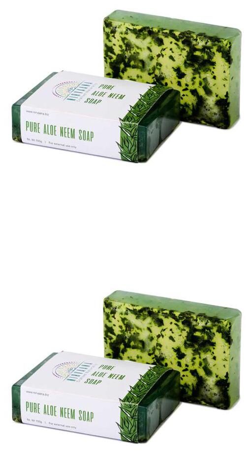 

Nirvaana Handmade Natural Aloe Neem Soap 100g (Pack of 2)