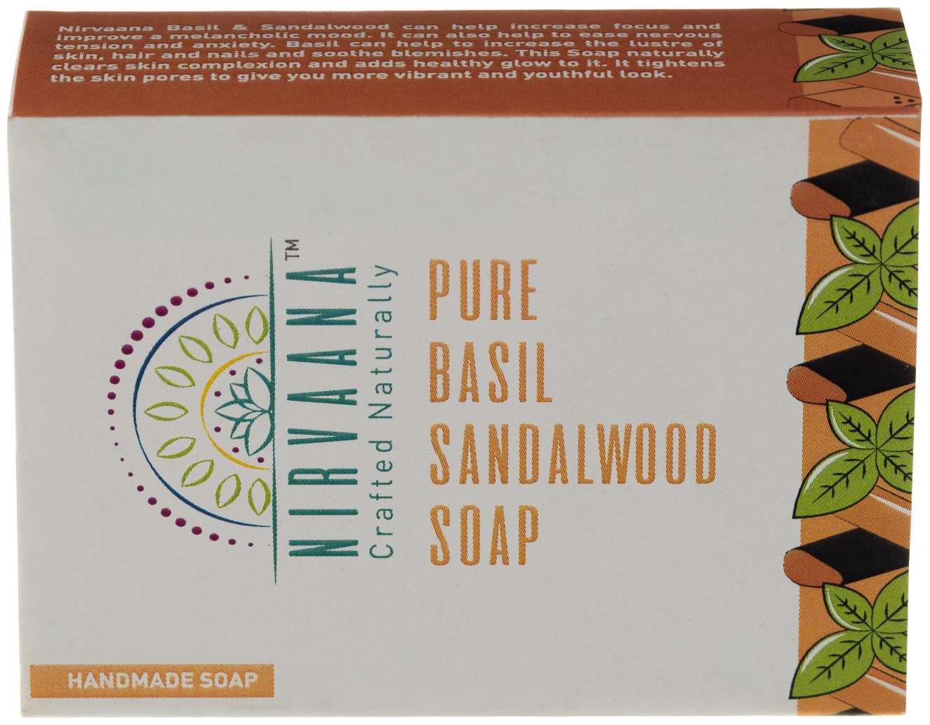 

Nirvaana Natural Pure Handmade Basil Sandalwood Soap 100g