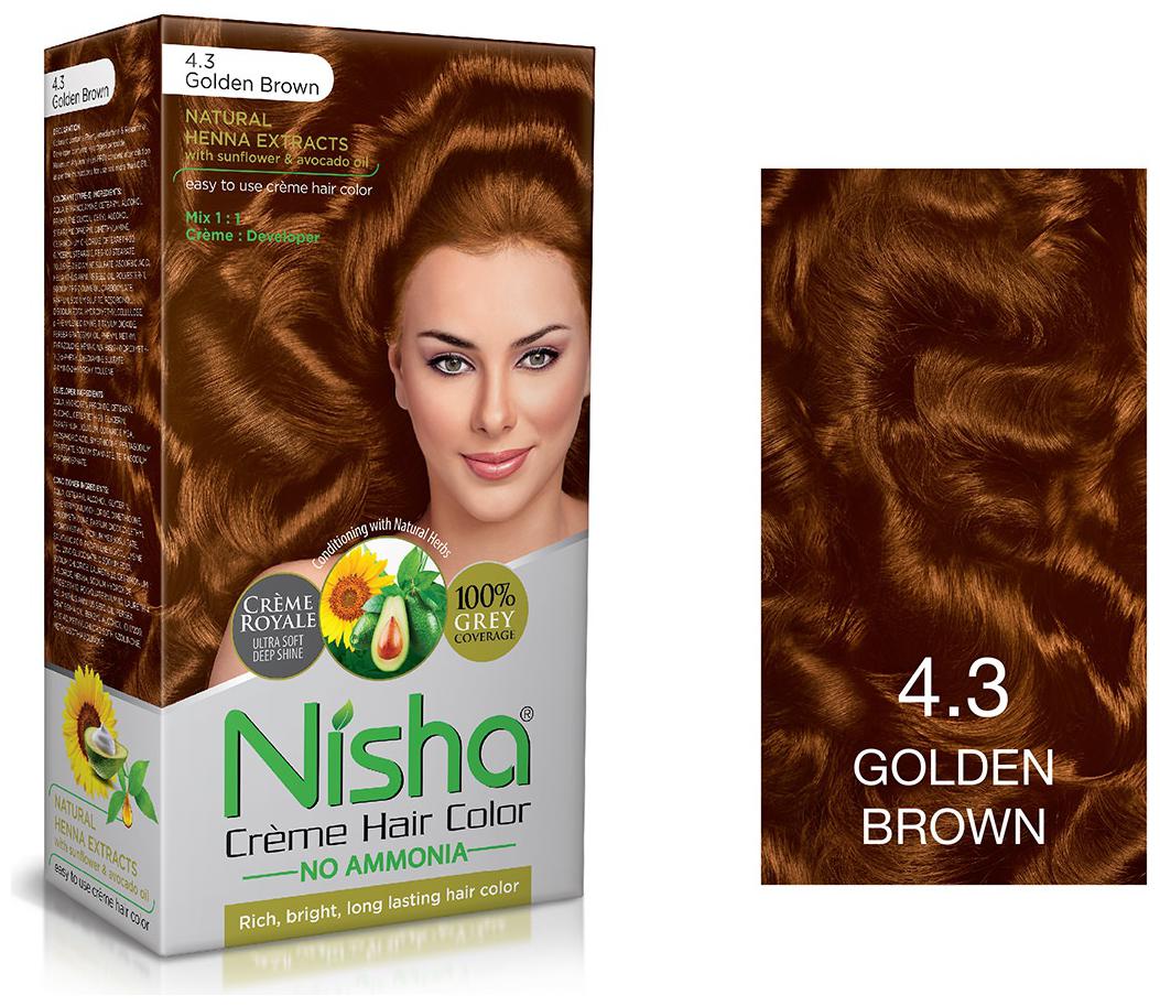 Buy Nisha Creme Hair Color Natural Black Golden Brown120ml Each