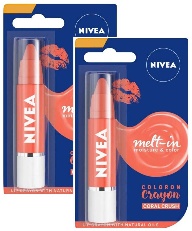 

Nivea Coloron Lip Crayon Coral Crush 3 g (Pack of 2)