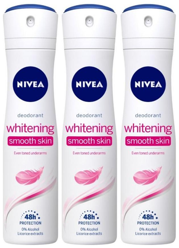 

Nivea Whitening Smooth Skin Deodorant 150ml (Pack of 3)