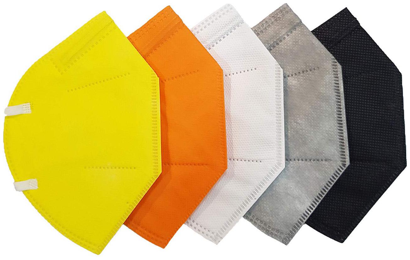 

North Black N95 Face Mask No Valve Certified 5 Colours 5 Layer Filter Protects Mouth Droplets Dust Pollution Medical Travel Airport Salon Parlour Bank Use (Pack Of 5)