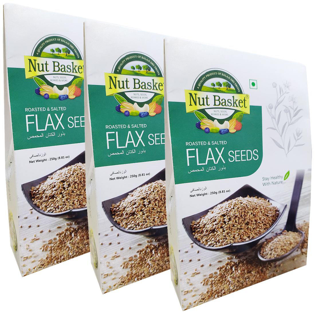 

Nut Basket Roasted Salted Flax Seeds 750G (Pack Of 3 250g Each)