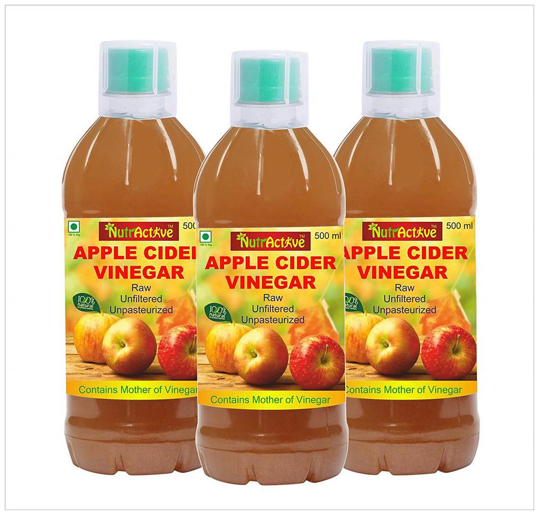 

Nutractive 100 Natural Apple Cider Vinegar With Mother Of Vinegar1500 g Pack Of 3 500ml Each