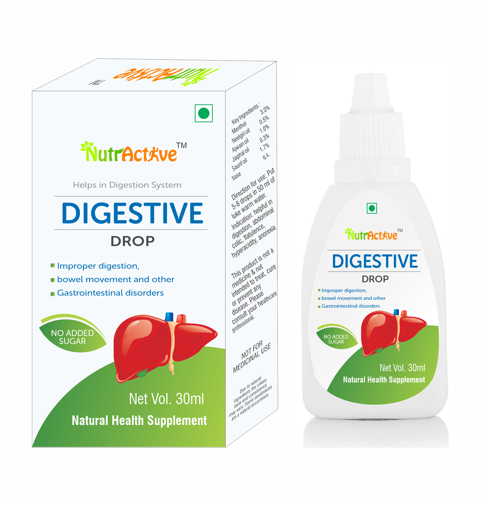

NutrActive DIGESTIVE DROP (Helps In Digestion System ) 30 ml