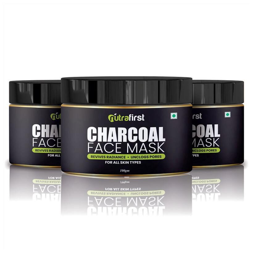 

Nutrafirst Charcoal Mask For Blackhead Removal Deep Pore Cleansing-100g (Pack Of 3)