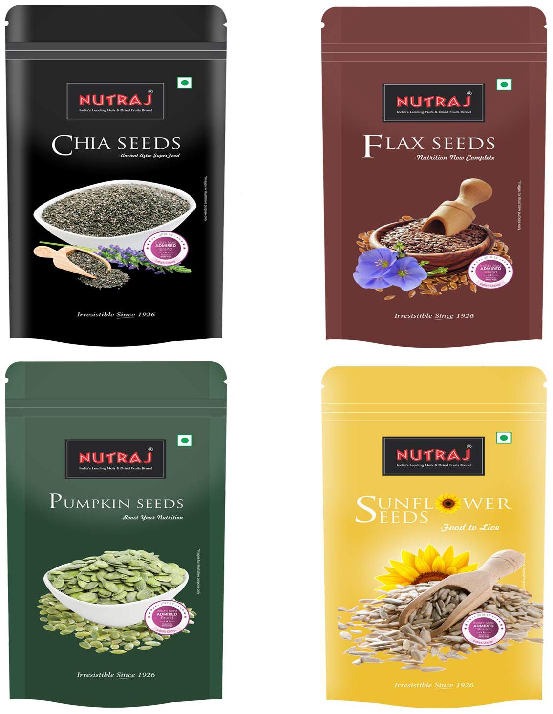 

Nutraj Combo Pack of 4 (Pumpkin Chia Flax Sunflower) Seeds ( 200 g Each)