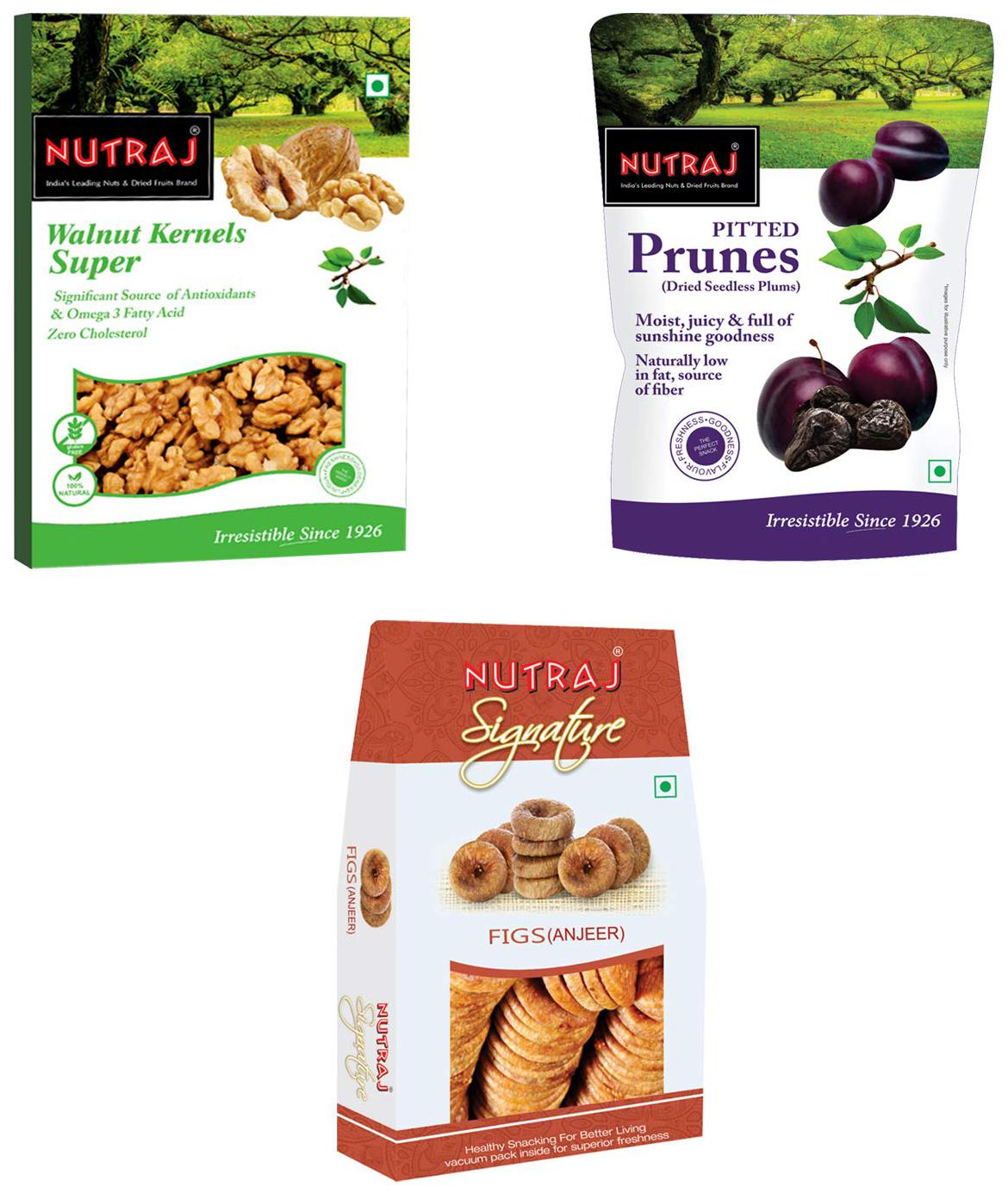 

Nutraj Dry Fruits Super Saver Pack 850G (Walnuts 250G Figs 400G Prunes 200G)