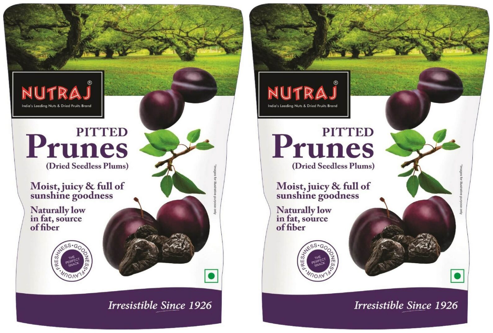 

Nutraj California Pitted Prunes (Dried Seedless Plums) (200g X 2)